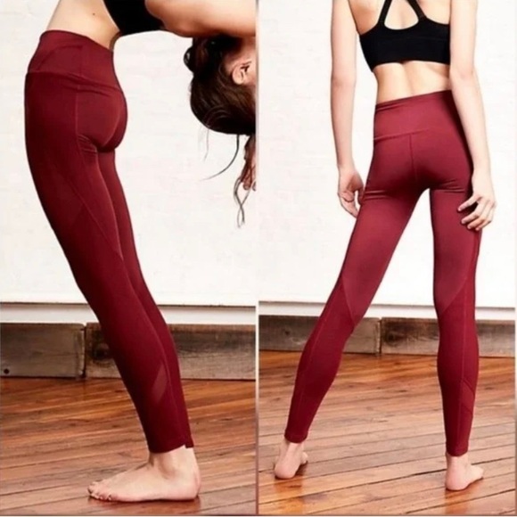 FP Movement by Free People Pants - FP Movement by Free People Red Wine Full Yoga Athletic Leggings Mesh Sz Small